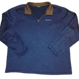 Eddie Bauer Radiator Fleece 1/4 Zip Pullover Heather Navy Men's 2XL